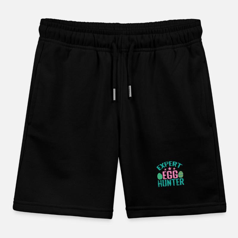 Expert Egg Hunter Easter Colorful Easter Eggs Kids Organic Sweat Shorts by Stanley/Stella
