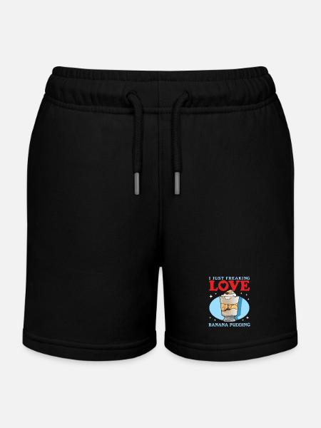 Bananenpudding Bananen Pudding Geschenk - Kinder Organic Joggingshorts Mini Bolter von Stanley/Stella - Schwarz