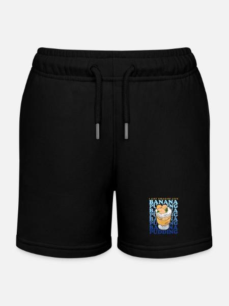 Bananenpudding Bananen-Pudding Geschenk - Kinder Organic Joggingshorts Mini Bolter von Stanley/Stella - Schwarz