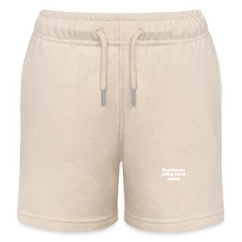 Hiking - Mountains are calling, time to explore - Kids Organic Sweat Shorts by Stanley/Stella - soft Ecru - Front