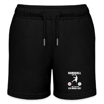 Handball ruft mich, lustiges Geschenk Handball - Kinder Organic Joggingshorts Mini Bolter von Stanley/Stella - Schwarz - Vorne