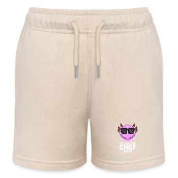 Chef Spruch Anführer Axolotl Amphibien Motiv - Kinder Organic Joggingshorts Mini Bolter von Stanley/Stella - Natur - Vorne