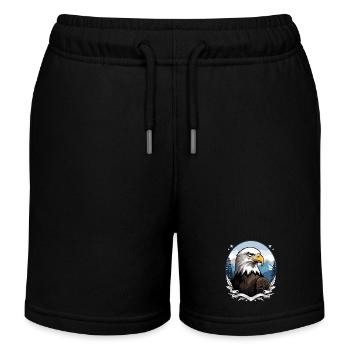 Bald eagle - Kids Organic Sweat Shorts by Stanley/Stella - black - Front