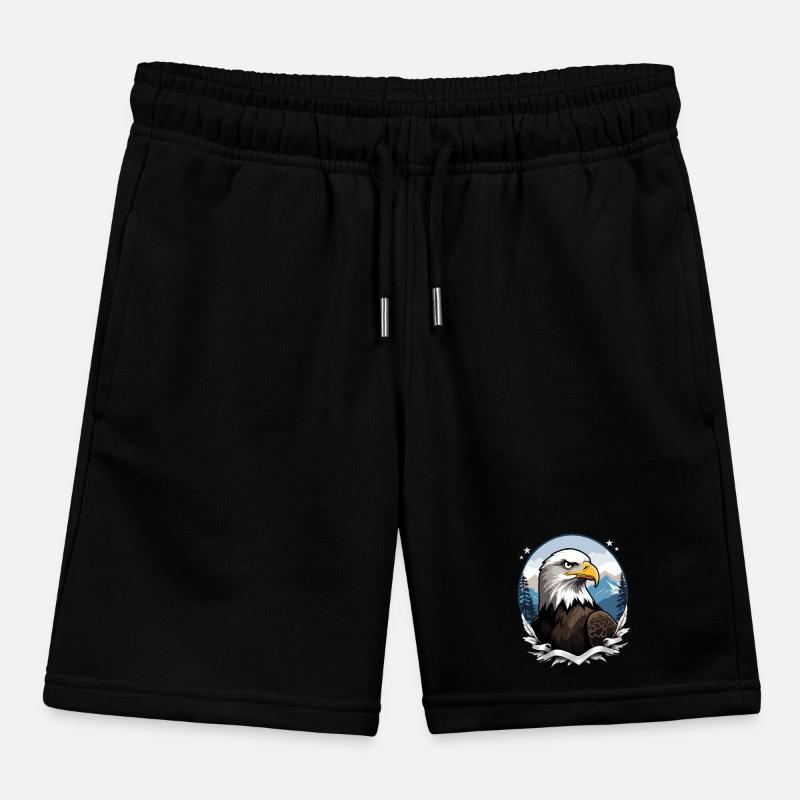 Bald eagle Kids Organic Sweat Shorts by Stanley/Stella