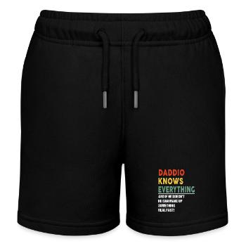 Daddio Knows Everything Father's Day Daddio - Kinder Organic Joggingshorts Mini Bolter von Stanley/Stella - Schwarz - Vorne