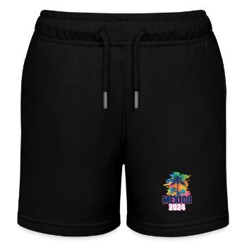 Mexico 2024 Holiday Palm Blob - Kids Organic Sweat Shorts by Stanley/Stella - black - Front