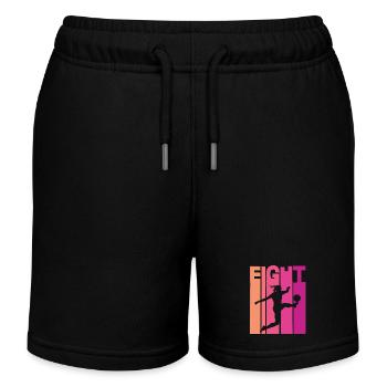 8th Birthday Women's Soccer Soccer Female Soccer Player - Kids Organic Sweat Shorts by Stanley/Stella - black - Front