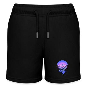 Meerestiere Meeressäuger Fische Fisch Ozean Flosse - Kinder Organic Joggingshorts Mini Bolter von Stanley/Stella - Schwarz - Vorne