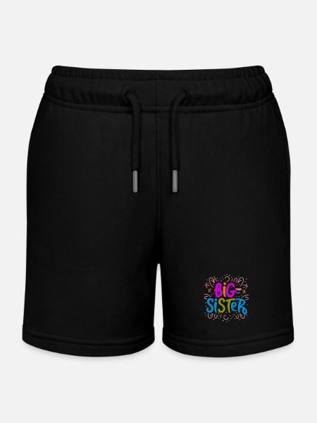 GROßE SCHWESTER - Kinder Organic Joggingshorts Mini Bolter von Stanley/Stella - Schwarz