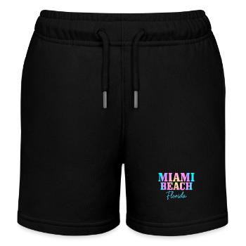 Miami Beach Florida USA Retro Vintage - Kinder Organic Joggingshorts Mini Bolter von Stanley/Stella - Schwarz - Vorne