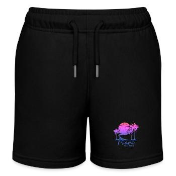 Miami Beach Florida USA Retro Vintage - Kinder Organic Joggingshorts Mini Bolter von Stanley/Stella - Schwarz - Vorne