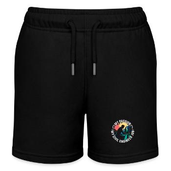 Civil Engineer My Passion My Engineer Contractor - Kids Organic Sweat Shorts by Stanley/Stella - black - Front
