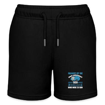 Sloth Laziness Chilling Lazy Late Riser Morning - Kids Organic Sweat Shorts by Stanley/Stella - black - Front
