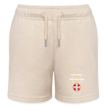 Sea Shanty A Day Keeps the Sirens Away - Kids Organic Sweat Shorts by Stanley/Stella - soft Ecru - Front