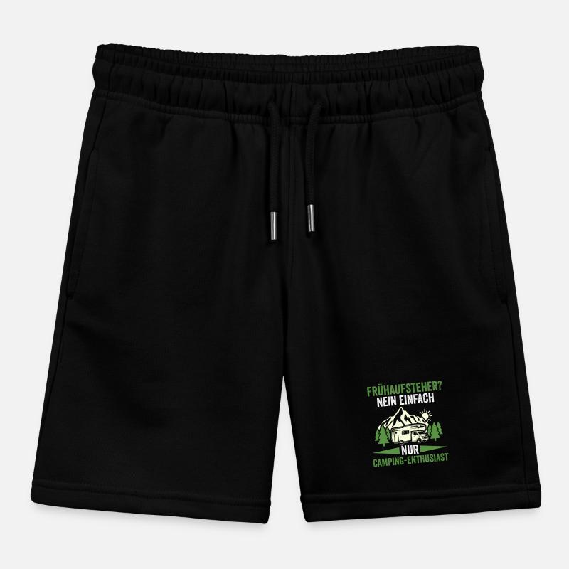 Camper Caravan Motorhome Camping Camping Kids Organic Sweat Shorts by Stanley/Stella