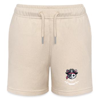 Gasparilla Cat Pirate 3.14 Pi Day Math Science - Kids Organic Sweat Shorts by Stanley/Stella - soft Ecru - Front