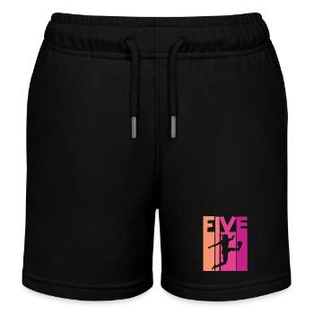 Footballer Soccer 5th Birthday - Kids Organic Sweat Shorts by Stanley/Stella - black - Front