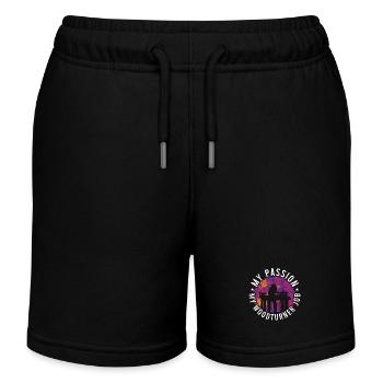Tourneur sur bois Ma passion Mon métier de tourneur sur bois Menuisier - Short de jogging enfant bio Stanley/Stella - noir - Devant