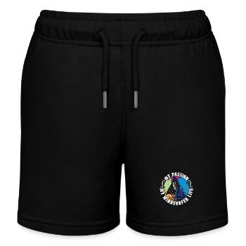 Windsurfer Ma Passion Ma Vie de Windsurfer Wakeboard - Short de jogging enfant bio Stanley/Stella - noir - Devant