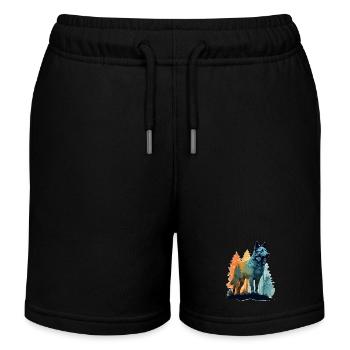 Hund in der Wildnis - Kinder Organic Joggingshorts Mini Bolter von Stanley/Stella - Schwarz - Vorne