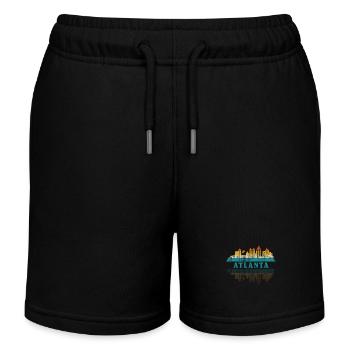 Atlanta Georgia - Kinder Organic Joggingshorts Mini Bolter von Stanley/Stella - Schwarz - Vorne