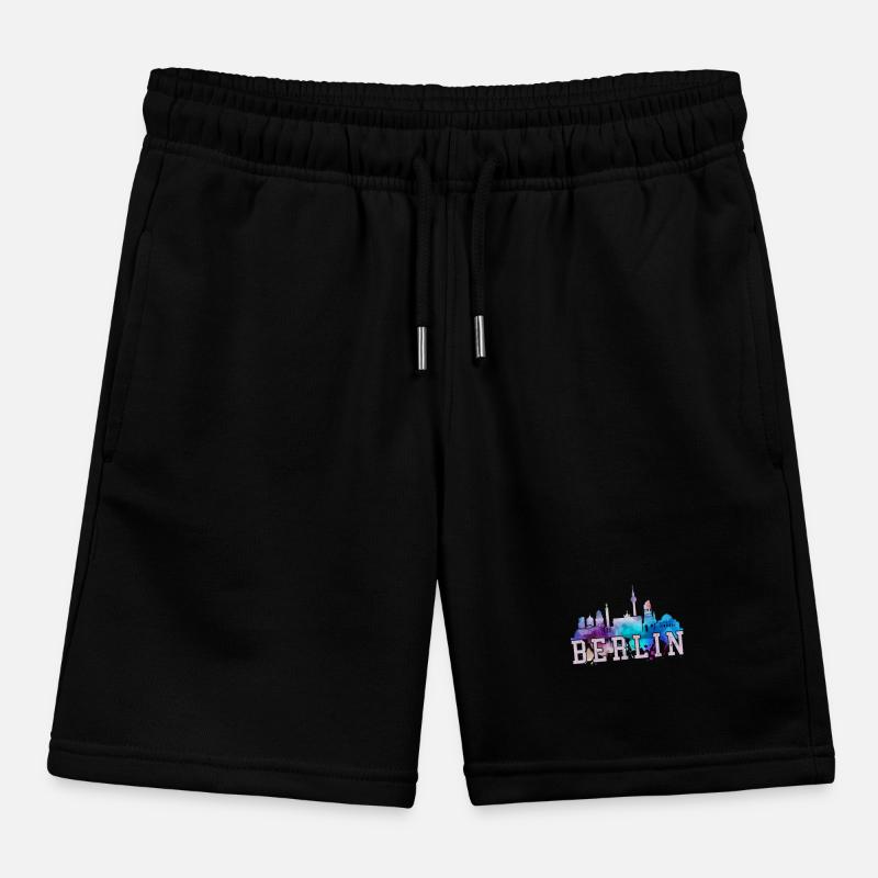 Berlin Skyline Germany Kids Organic Sweat Shorts by Stanley/Stella