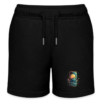 Weltraum-Universum Getränkedose - Kinder Organic Joggingshorts Mini Bolter von Stanley/Stella - Schwarz - Vorne