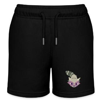 Raccoon - Kids Organic Sweat Shorts by Stanley/Stella - black - Front