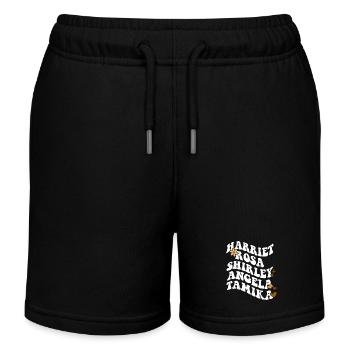 Retro Groovy Pride Harriet Rosa Shirley Angela - Kids Organic Sweat Shorts by Stanley/Stella - black - Front