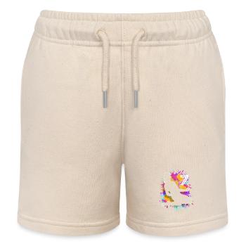 Fußballerin Fußball 7. Geburtstag - Kinder Organic Joggingshorts Mini Bolter von Stanley/Stella - Natur - Vorne