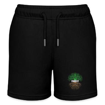 Save Forest Environmental Lover - Kids Organic Sweat Shorts by Stanley/Stella - black - Front