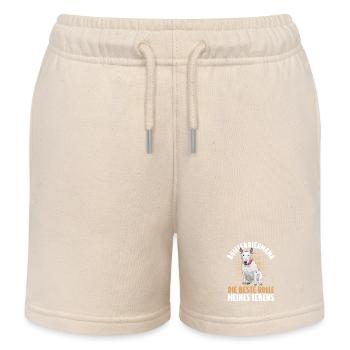 Hund Hundemama Bullterriermama Mutter Bullterrier - Kinder Organic Joggingshorts Mini Bolter von Stanley/Stella - Natur - Vorne