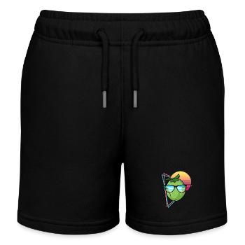 Retro Kokosnuss Design - Kinder Organic Joggingshorts Mini Bolter von Stanley/Stella - Schwarz - Vorne