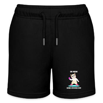 Oh Nein ein ganz dünnes Eis lustige Katze auf Eis - Kinder Organic Joggingshorts Mini Bolter von Stanley/Stella - Schwarz - Vorne