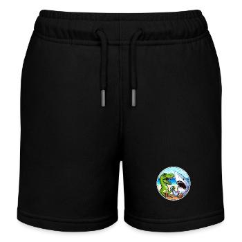 T-Rex Dinosaure Requin Bras De Fer - Short de jogging enfant bio Stanley/Stella - noir - Devant