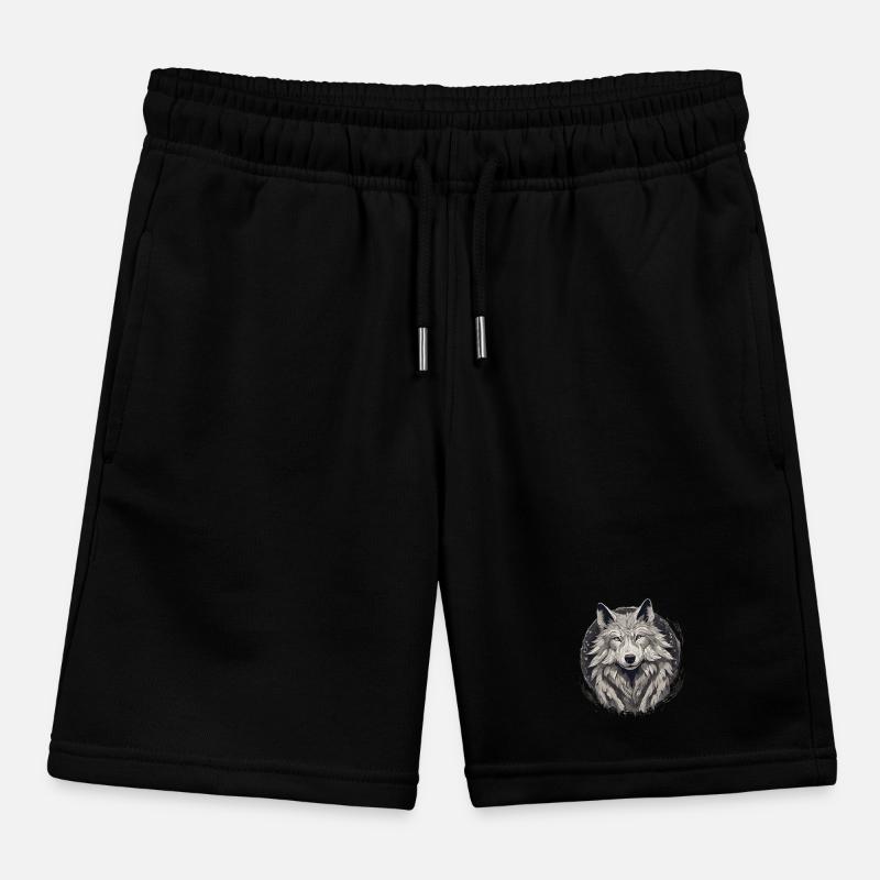 Mystical Wolf Head Kids Organic Sweat Shorts by Stanley/Stella