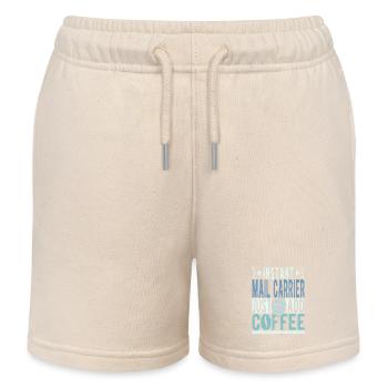 Instant Mail Carrier Just Add Coffee - Kids Organic Sweat Shorts by Stanley/Stella - soft Ecru - Front