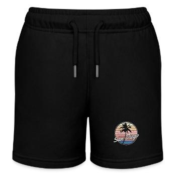 San Diego California Vintage Souvenir - Kids Organic Sweat Shorts by Stanley/Stella - black - Front
