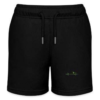 Ligne de battement de cœur avec ballerine en ballet - Short de jogging enfant bio Stanley/Stella - noir - Devant