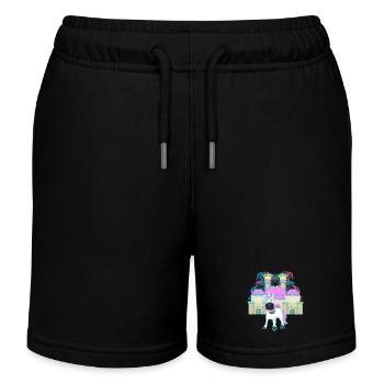 Castle King Fable Unicorn Fairy Tale Character Child Castle - Kids Organic Sweat Shorts by Stanley/Stella - black - Front