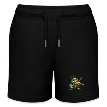 Sauterelle avec violon - Short de jogging enfant bio Stanley/Stella - noir - Devant