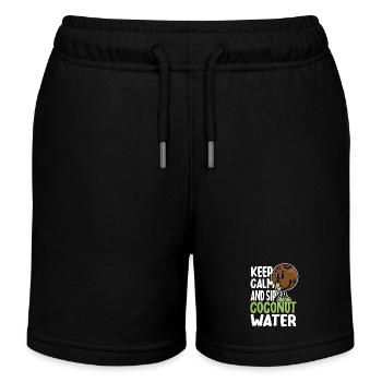 Coconut Water Humor - Kids Organic Sweat Shorts by Stanley/Stella - black - Front