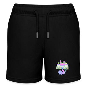 Schnecke Mittelalter Hofnarr Narr Komiker lustig - Kinder Organic Joggingshorts Mini Bolter von Stanley/Stella - Schwarz - Vorne