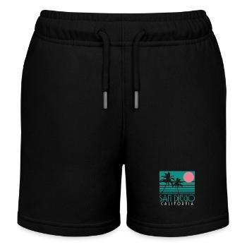 San Diego California Vintage Souvenir - Kids Organic Sweat Shorts by Stanley/Stella - black - Front