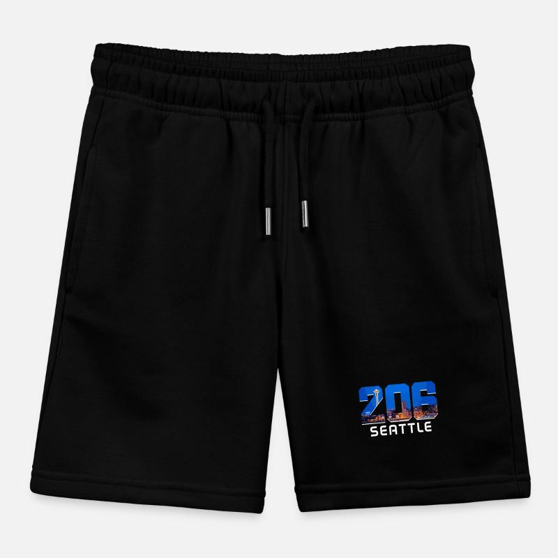 Seattle Washington Souvenir Gift Kids Organic Sweat Shorts by Stanley/Stella