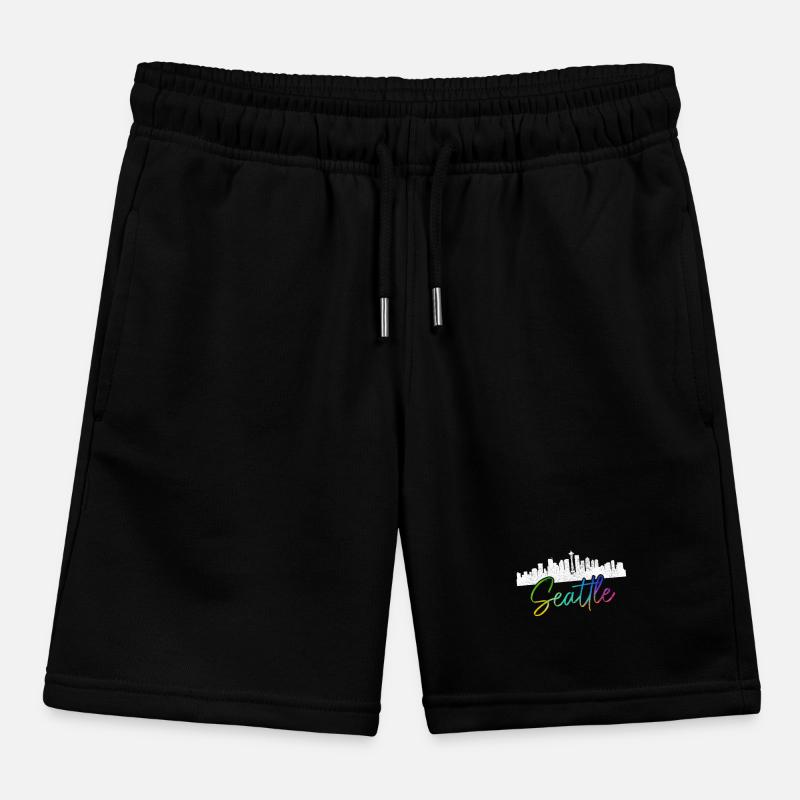 Seattle Washington Souvenir Gift Kids Organic Sweat Shorts by Stanley/Stella