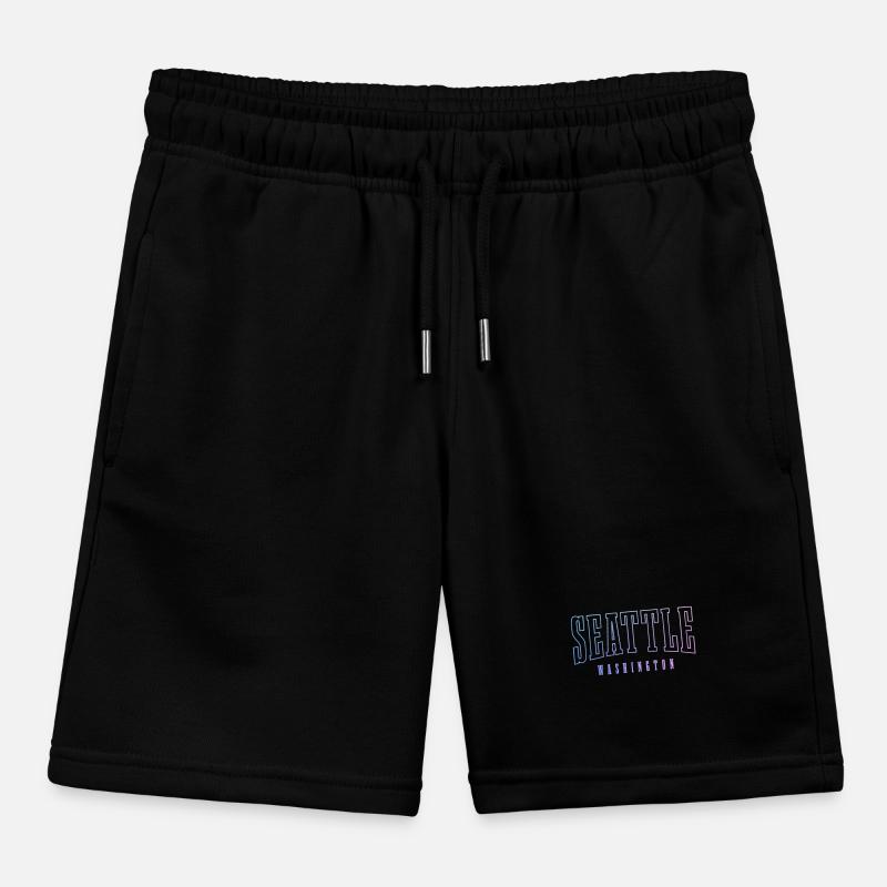 Seattle Washington Souvenir Gift Kids Organic Sweat Shorts by Stanley/Stella