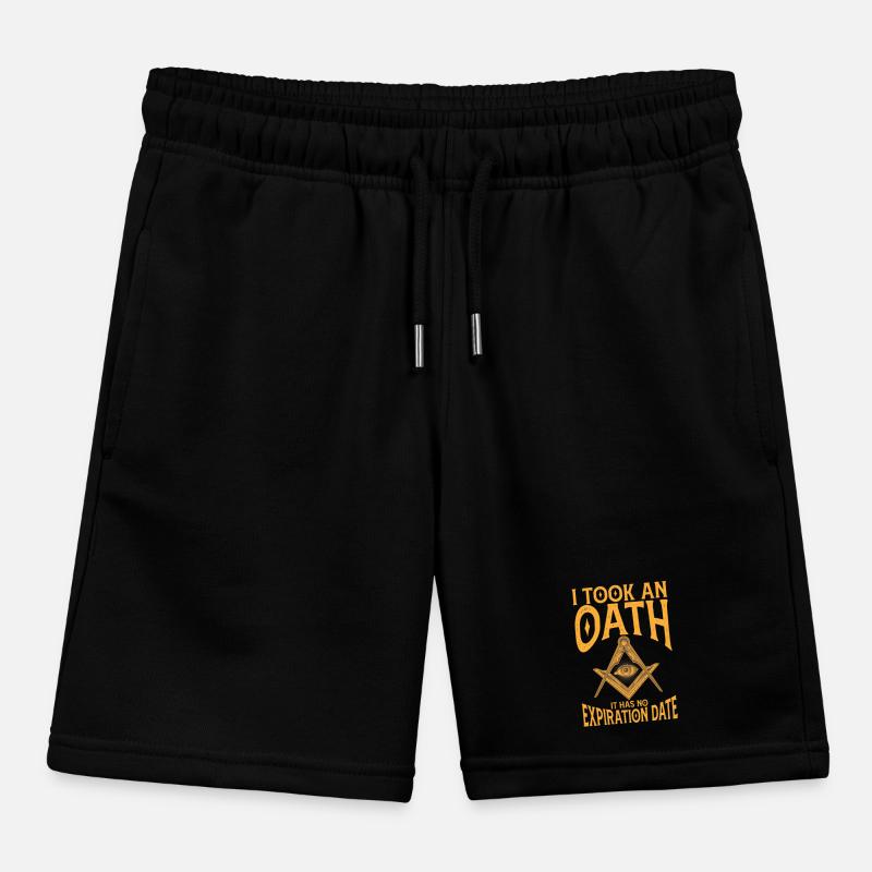 Masonic Angles & Compasses FREEMASON Prince Hall Kids Organic Sweat Shorts by Stanley/Stella