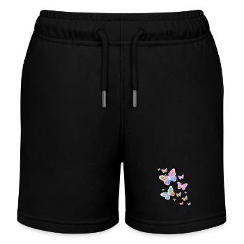 Butterfly, Butterfly, Animal, Colorful, Color - Kids Organic Sweat Shorts by Stanley/Stella - black - Front