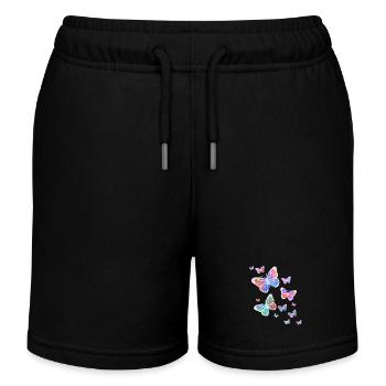 Butterfly, Butterfly, Animal, Colorful, Color - Kids Organic Sweat Shorts by Stanley/Stella - black - Front